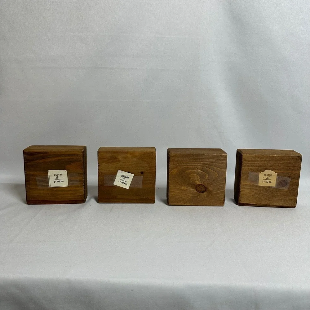 Vintage Wooden Letter Blocks EMMA Name Decor Rustic Nursery Shelf Display